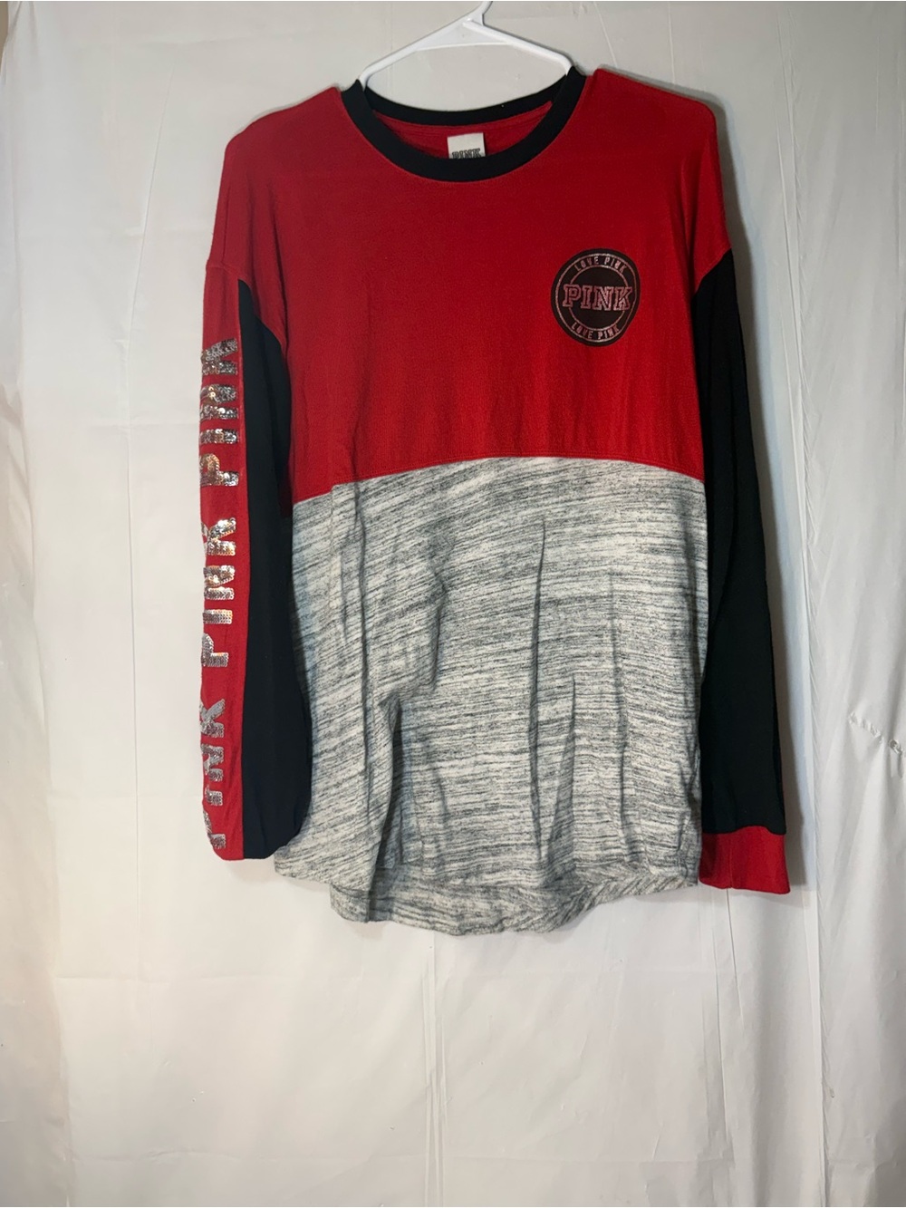Victoria's Secret PINK colorblock long sleeve women’s shirt size medium